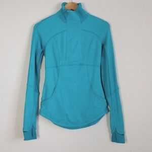 Lululemon Base Runner 1/2 Zip Sweater Pullover Surge Heathered Blue Size 4